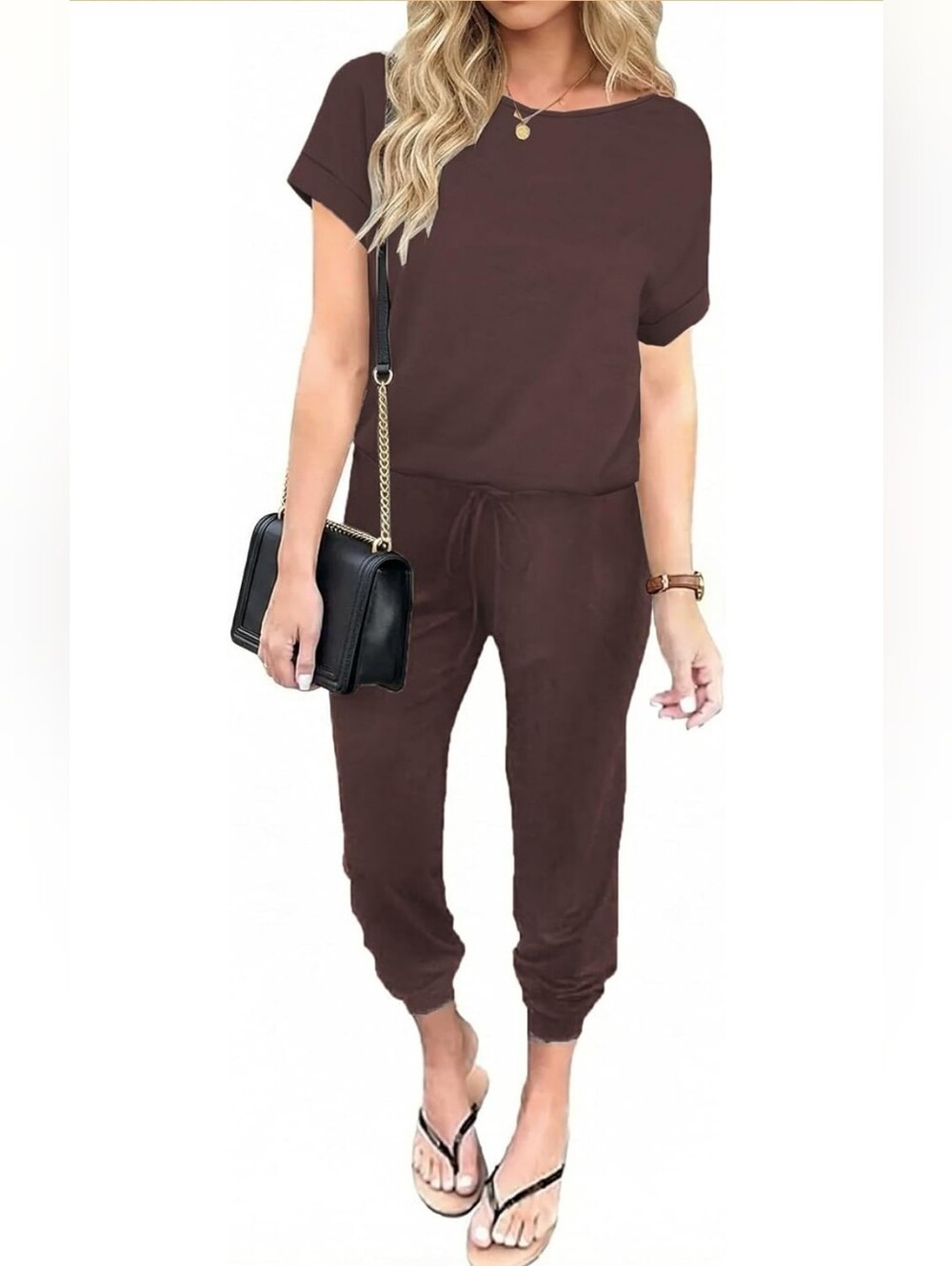 NWT Women's Chocolate Brown Casual Jumpsuit